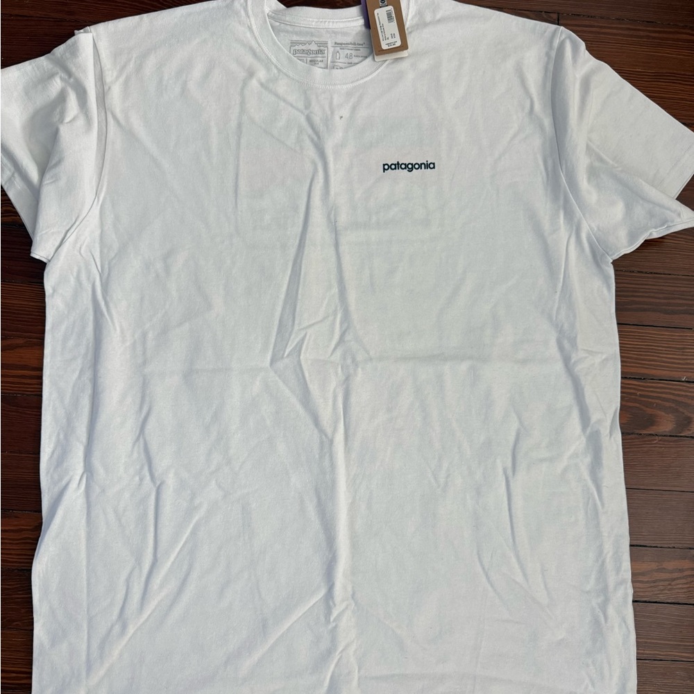 Patagonia Small Logo White Short-Sleeve Crew Tee